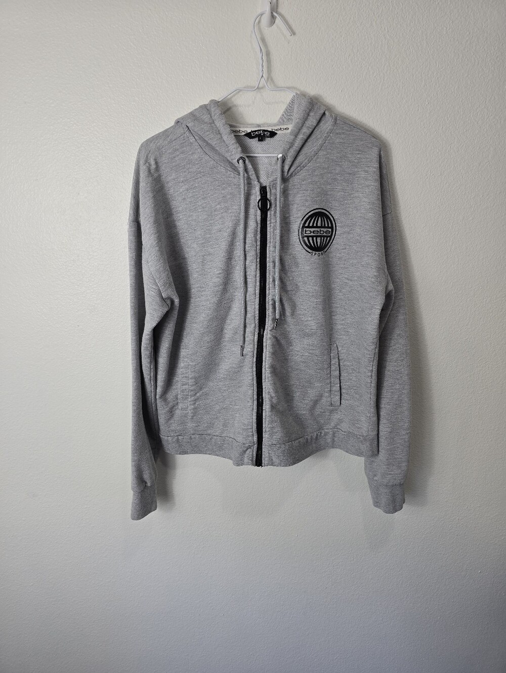 Y2k.bebe Light Gray Full-Zip Hoodie with Logo - Picture 5 of 7
